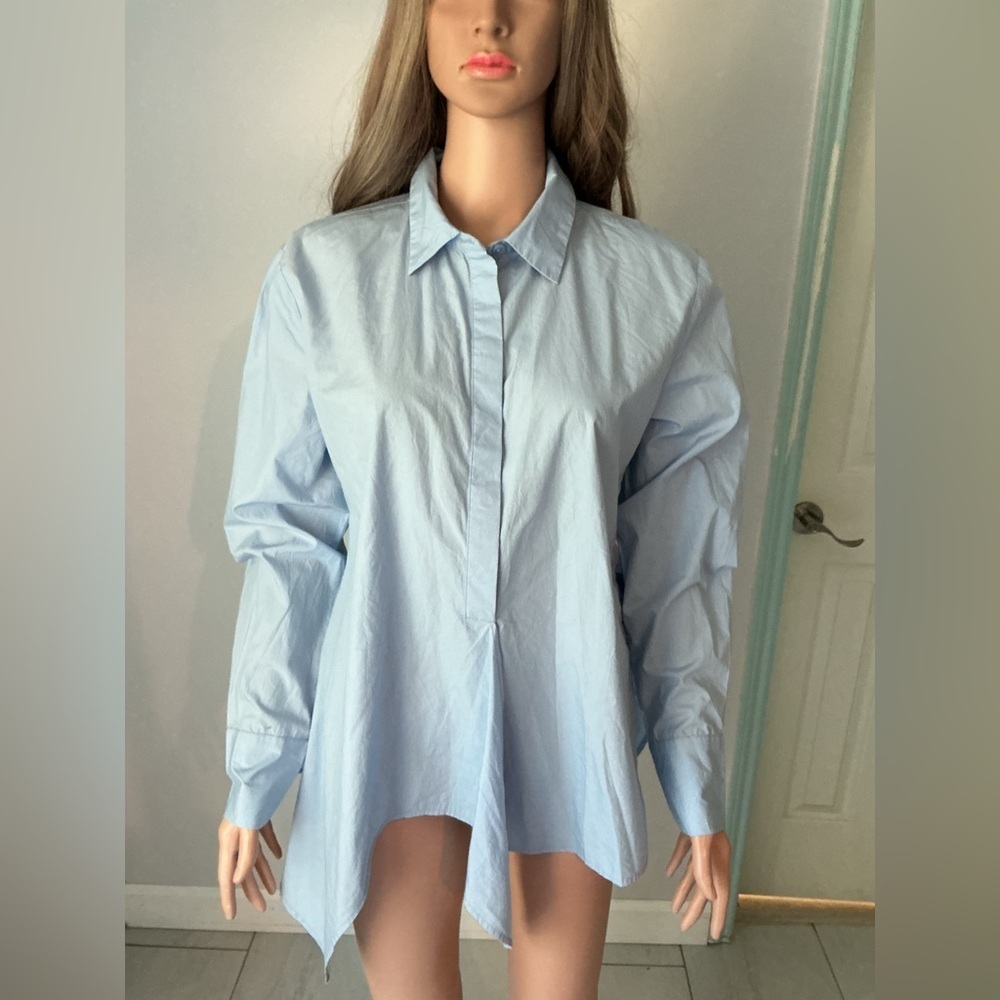 LOFT Women's Sky Blue Button-Down Shirt